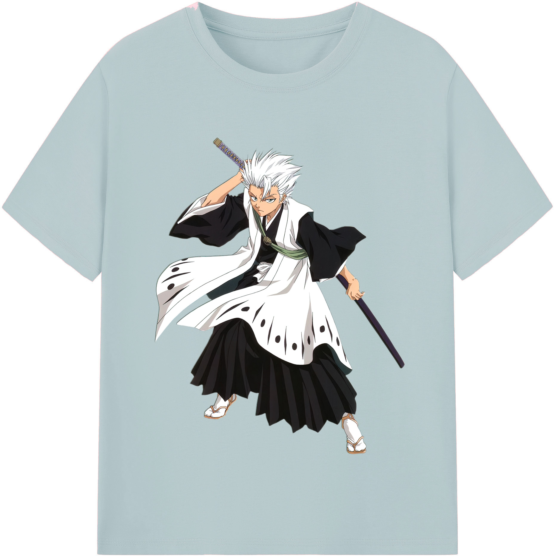 （画像用） ブリーチ 日番谷冬獅郎（ひつがや とうしろう） BLEACH Hitsugaya Toushirou 綿100％半袖Tシャツ（フロントプリント）